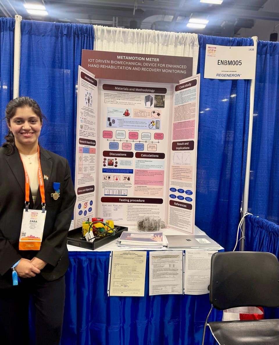 Zara Namjoshi, our Grade 11 Student, Shines at Regeneron ISEF International Science Fair.