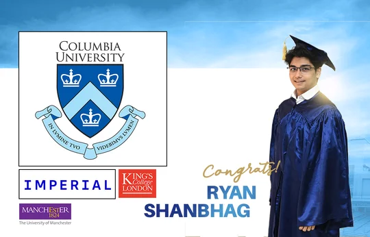 University Acceptances 2026 - Ryan Shanbhag